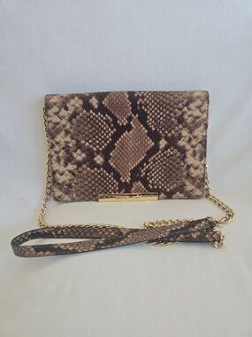 Michael Kors Flap Chain Embossed Python Crossbody Bag